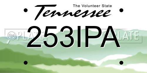 253IPA Tennessee License Plate