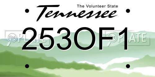 253OF1 Tennessee License Plate