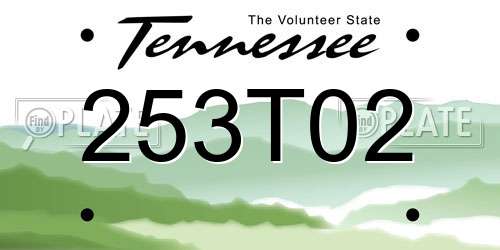 253T02 Tennessee License Plate
