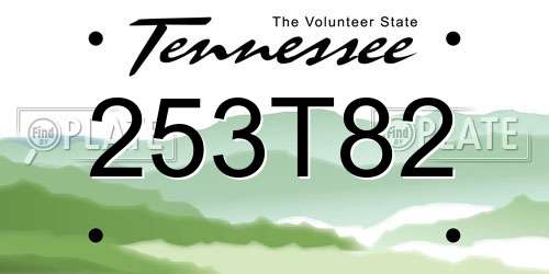 253T82 Tennessee License Plate