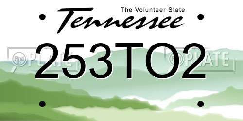 253TO2 Tennessee License Plate