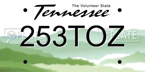 253TOZ Tennessee License Plate
