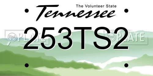 253TS2 Tennessee License Plate