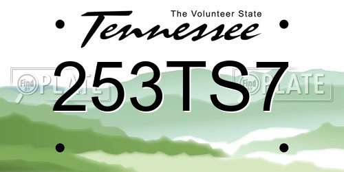 253TS7 Tennessee License Plate
