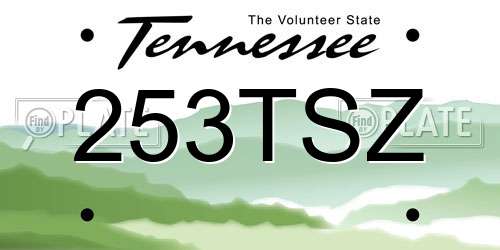 253TSZ Tennessee License Plate