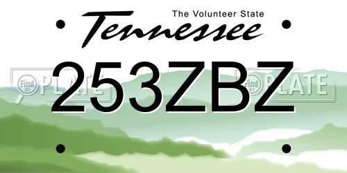 253ZBZ Tennessee License Plate