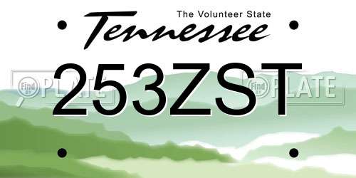 253ZST Tennessee License Plate