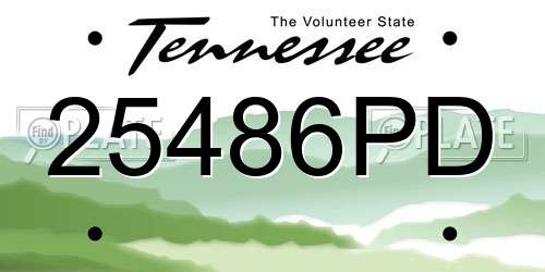 25486PD Tennessee License Plate