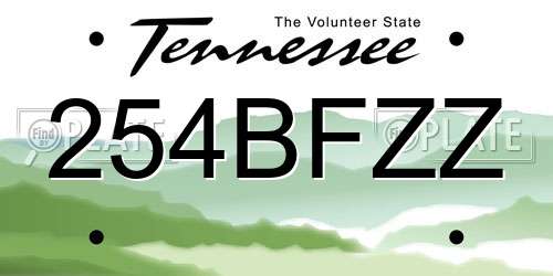 254BFZZ Tennessee License Plate