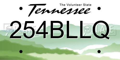 254BLLQ Tennessee License Plate