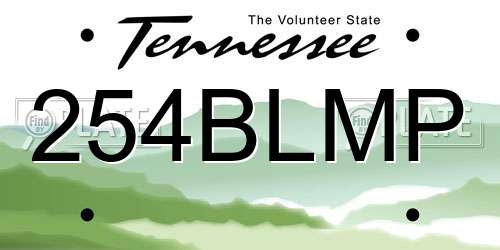 254BLMP Tennessee License Plate