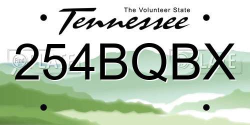 254BQBX Tennessee License Plate