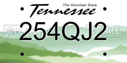 254QJ2 Tennessee License Plate
