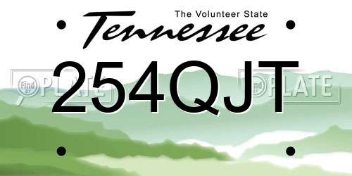 254QJT Tennessee License Plate