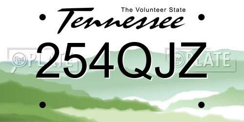 254QJZ Tennessee License Plate