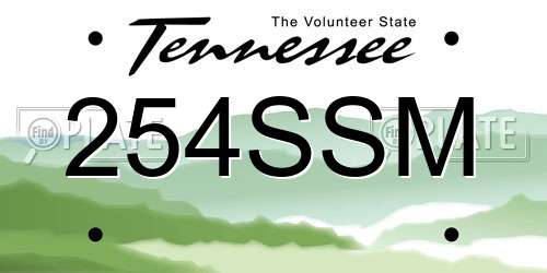 254SSM Tennessee License Plate