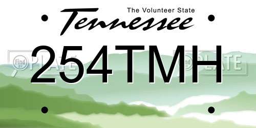 254TMH Tennessee License Plate