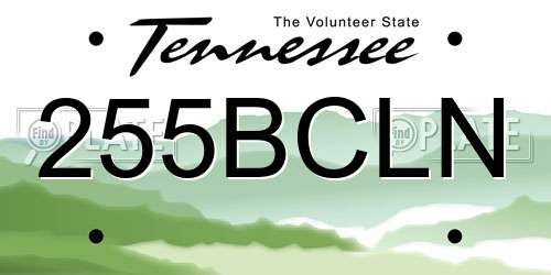 255BCLN Tennessee License Plate