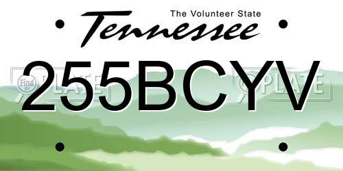 255BCYV Tennessee License Plate