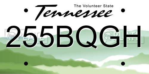 255BQGH Tennessee License Plate