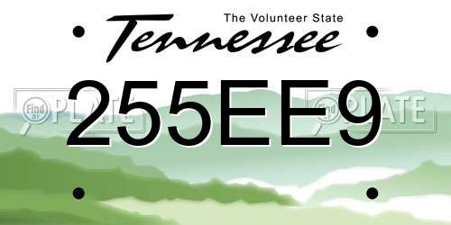 255EE9 Tennessee License Plate