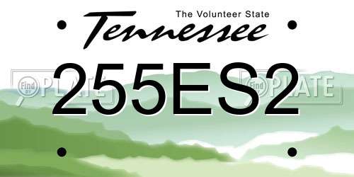 255ES2 Tennessee License Plate