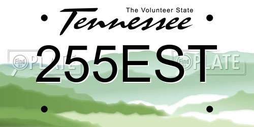 255EST Tennessee License Plate