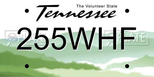255WHF Tennessee License Plate