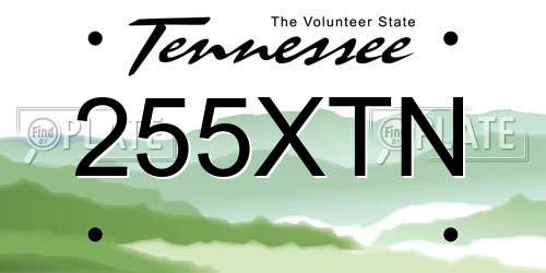 255XTN Tennessee License Plate