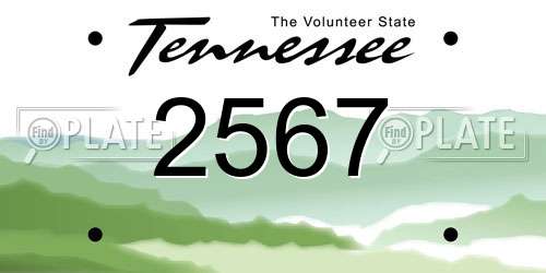 2567 Tennessee License Plate