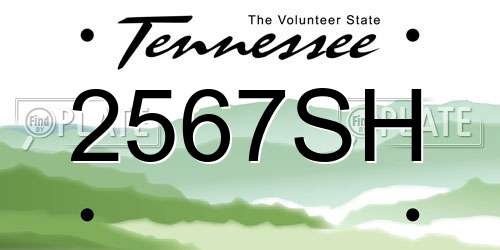 2567SH Tennessee License Plate