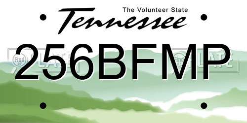 256BFMP Tennessee License Plate