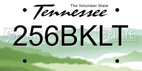 256BKLT Tennessee License Plate