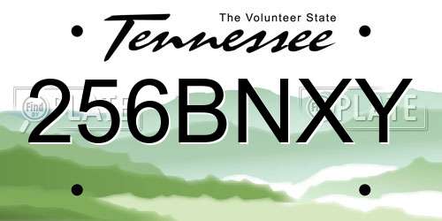 256BNXY Tennessee License Plate