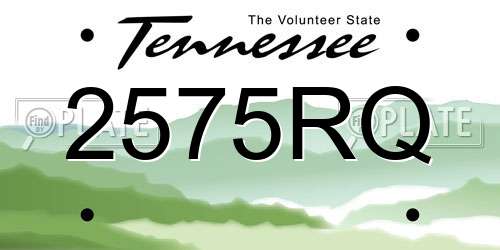 2575RQ Tennessee License Plate