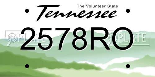 2578RO Tennessee License Plate