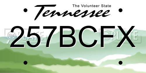 257BCFX Tennessee License Plate