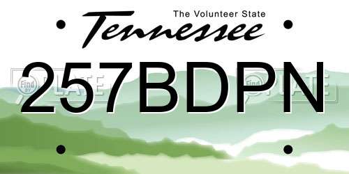 257BDPN Tennessee License Plate