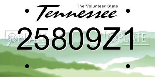 25809Z1 Tennessee License Plate