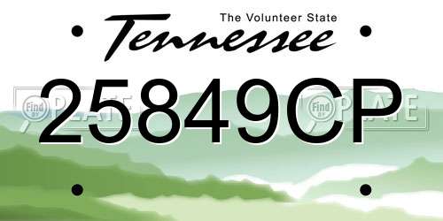 25849CP Tennessee License Plate