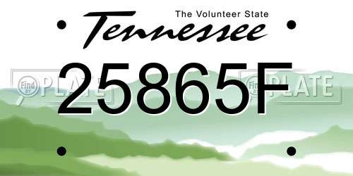 25865F Tennessee License Plate