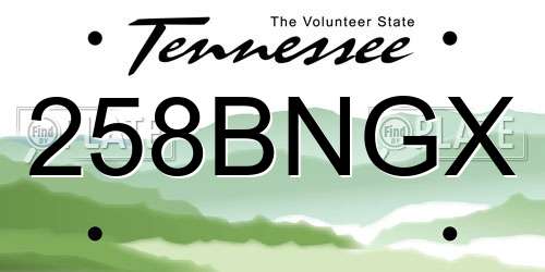258BNGX Tennessee License Plate
