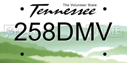 258DMV Tennessee License Plate