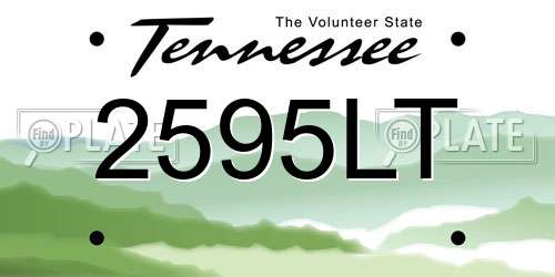 2595LT Tennessee License Plate