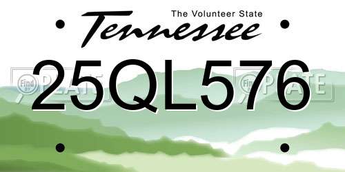 25QL576 Tennessee License Plate