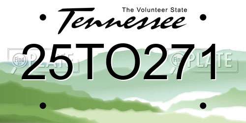 25TO271 Tennessee License Plate
