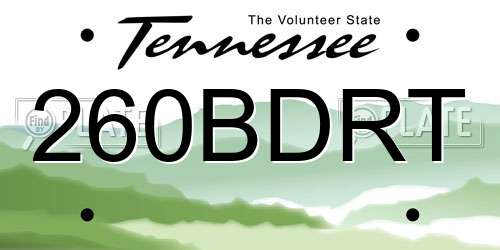 260BDRT Tennessee License Plate