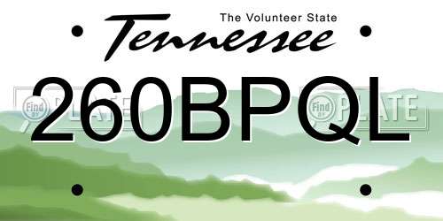 260BPQL Tennessee License Plate