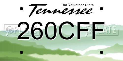 260CFF Tennessee License Plate