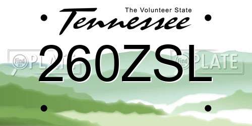 260ZSL Tennessee License Plate